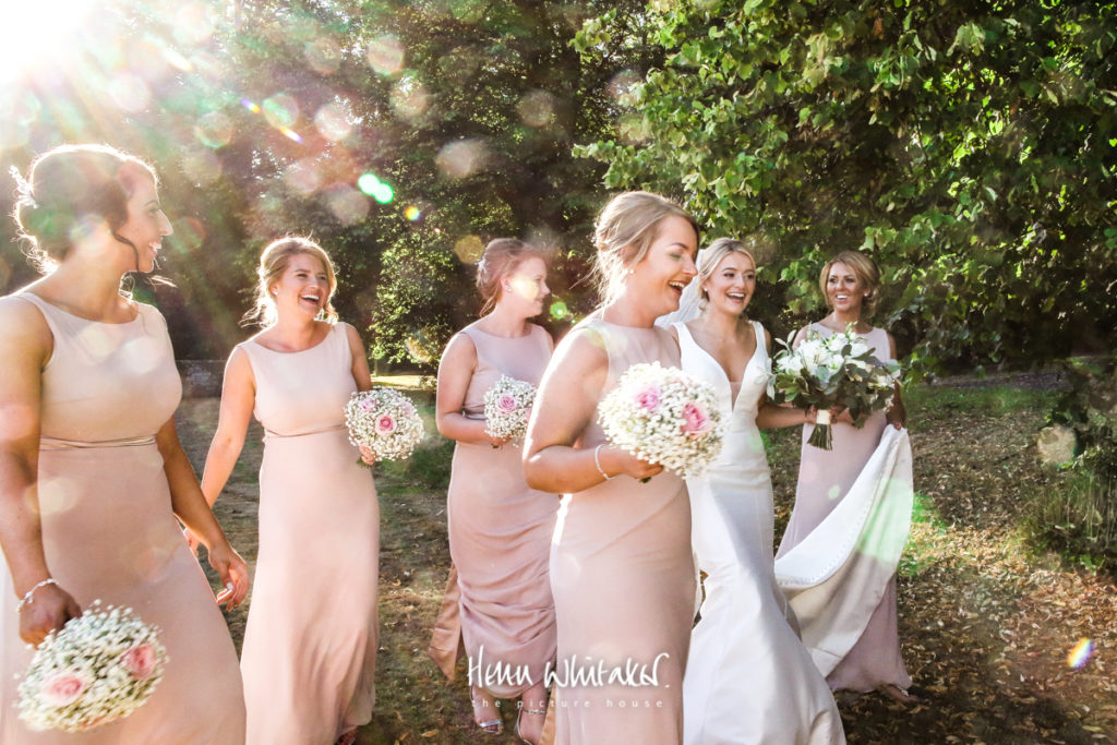 Documentary wedding photographer Dalston Hall Cumbria bridesmaids