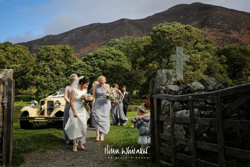 Documentary wedding photographer Cumbria St Bega's Church