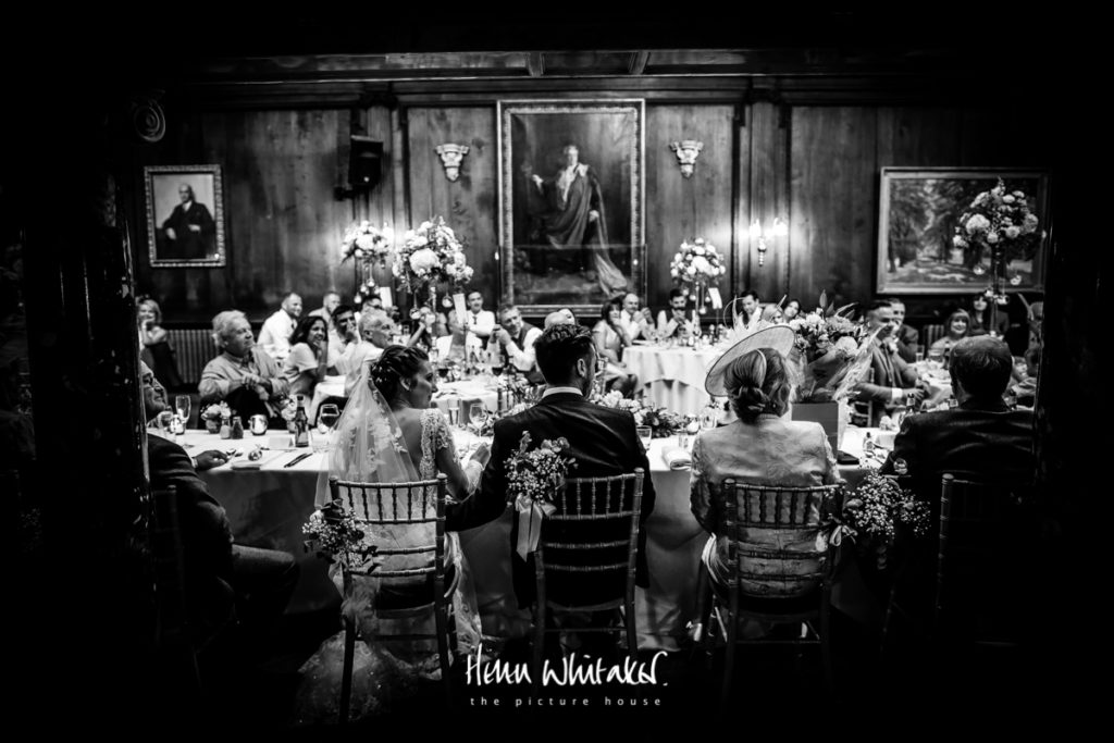 Documentary wedding photographer Thornton Manor Cheshire top table