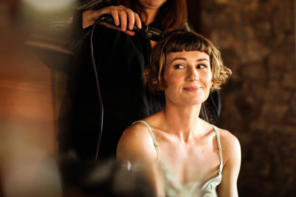 Lake district wedding photographer bride getting ready