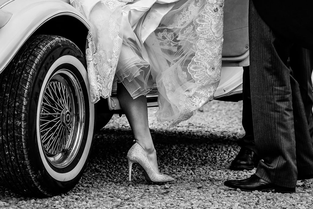 lake district documentary wedding photographer New House Farm brides shoe in black & white