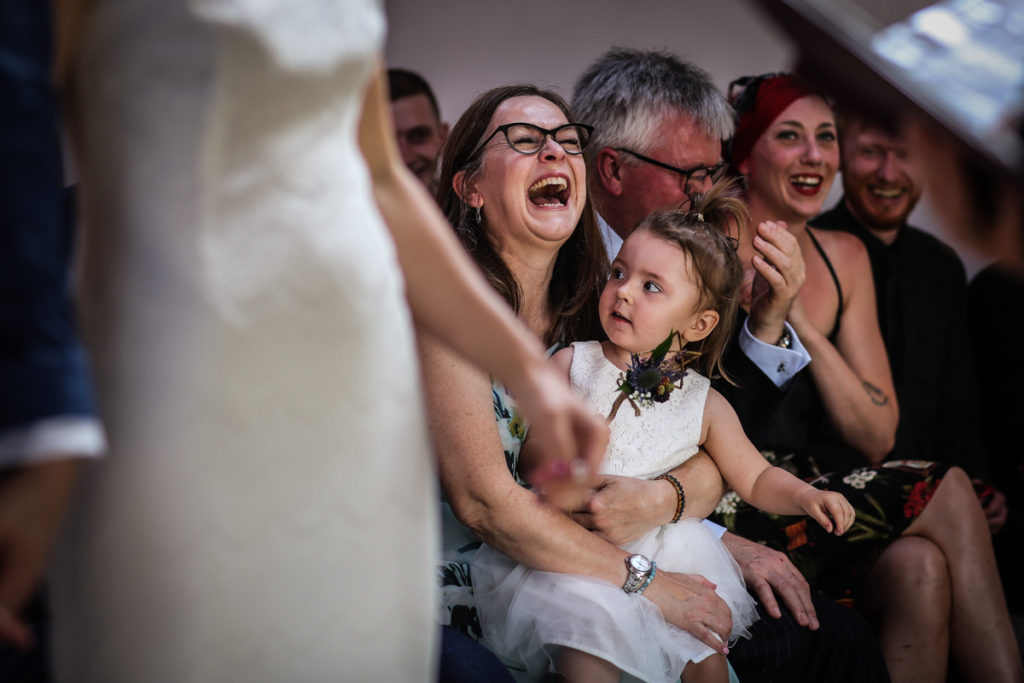 lake district documentary wedding photographer laughing guests