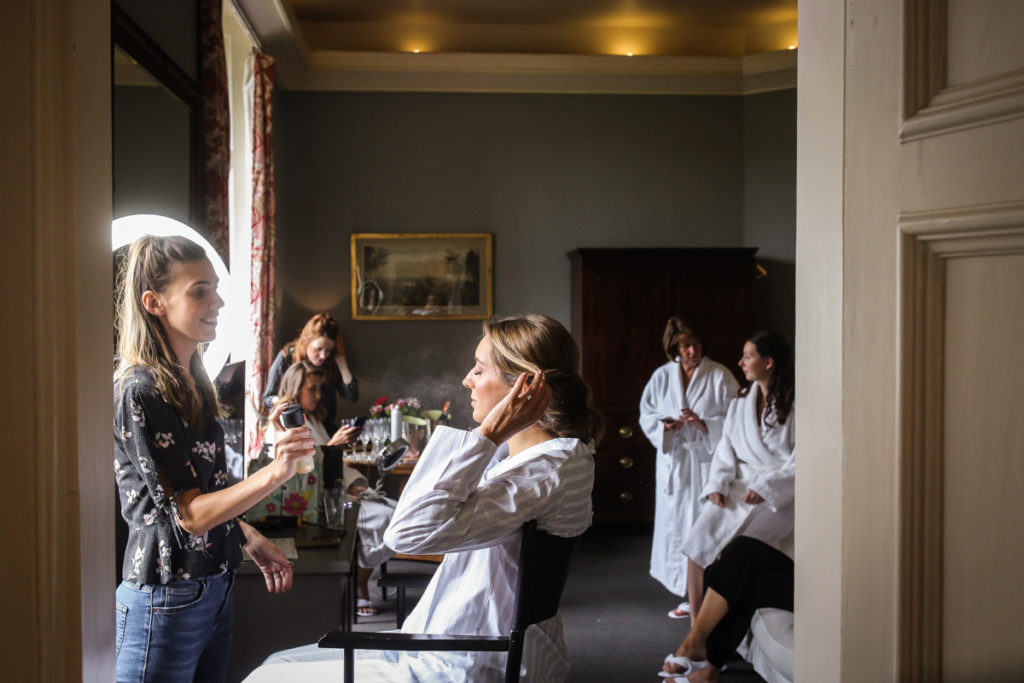 lake district documentary wedding photographer Askham Hall bridal prep