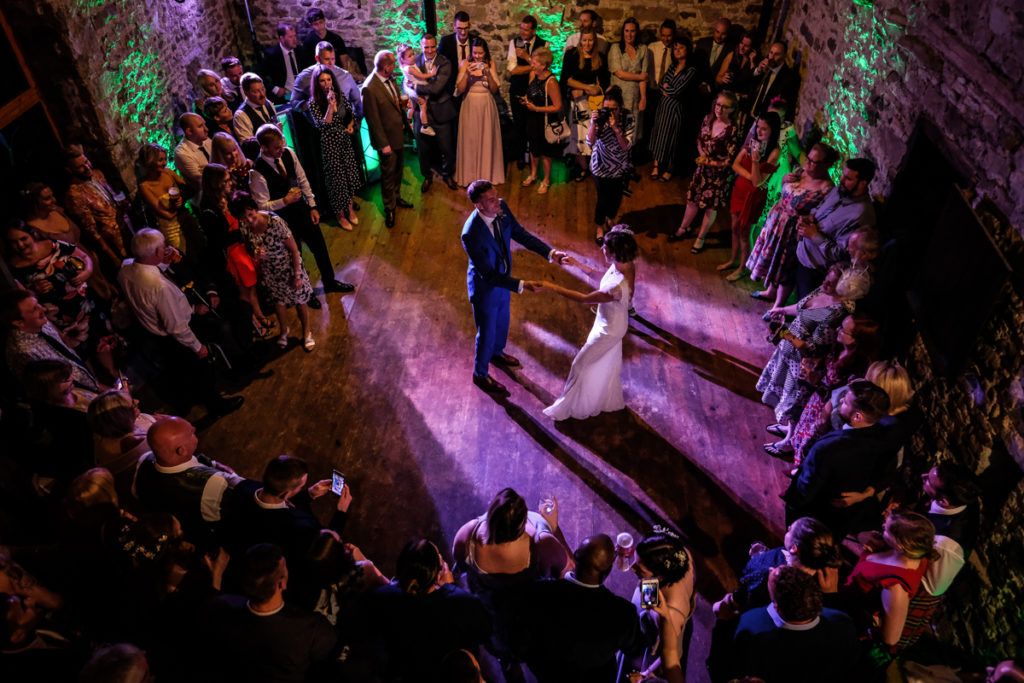 Knipe Hall couple's first dance in the barn