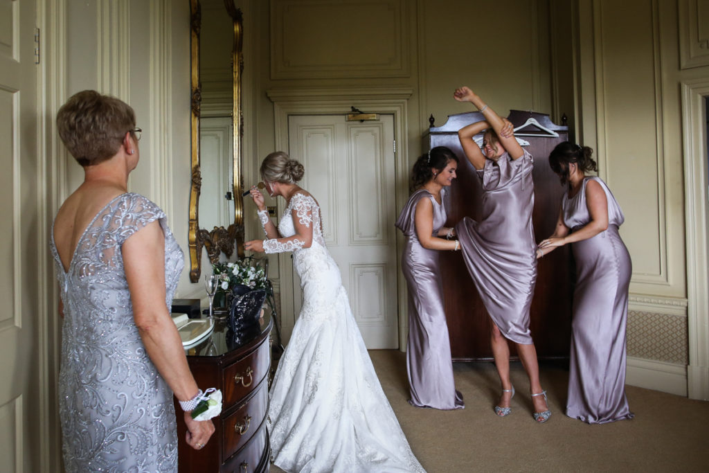 lake district documentary wedding photographer Merewood Hotel bridal prep