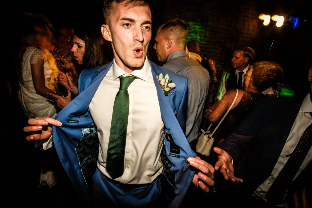 lake district documentary wedding photographer groom dancing