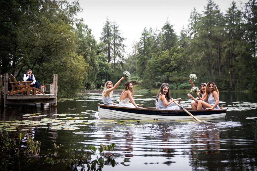 Lake District Wedding Photographer bridal party at Gilpin Lake House