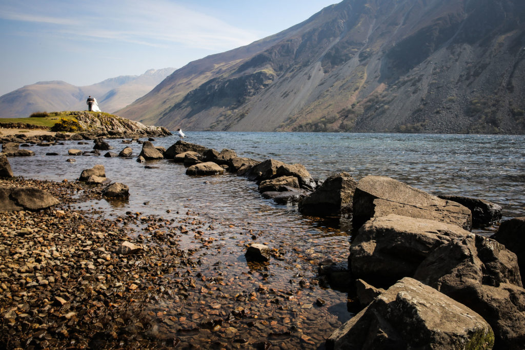 Elopement wedding photographer Lake District Helen Whitaker couple on wastwater